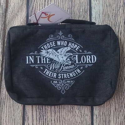 Those Who Hope in the Lord Charcoal Poly-Canvas Medium Bible Cover