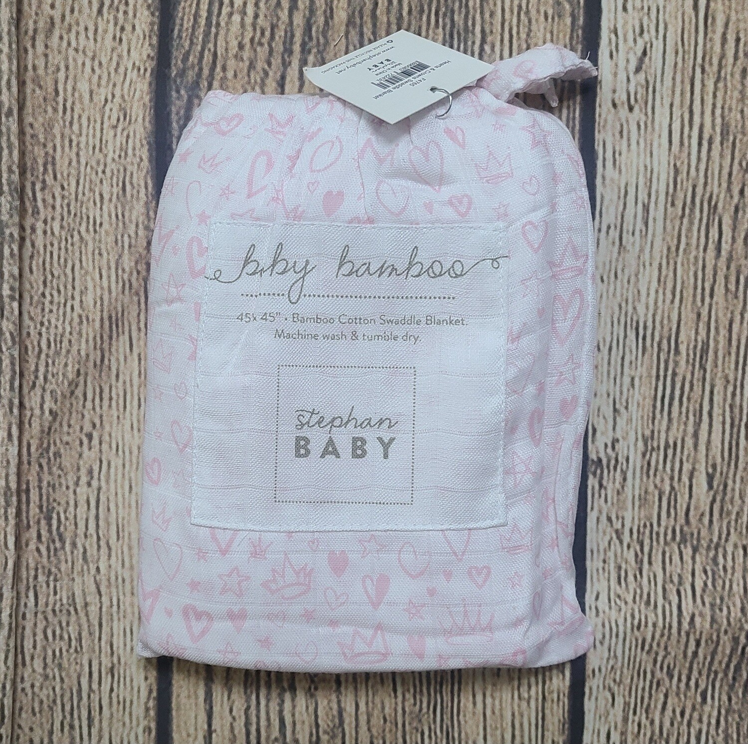 Crown and Hearts Swaddle Baby Blanket