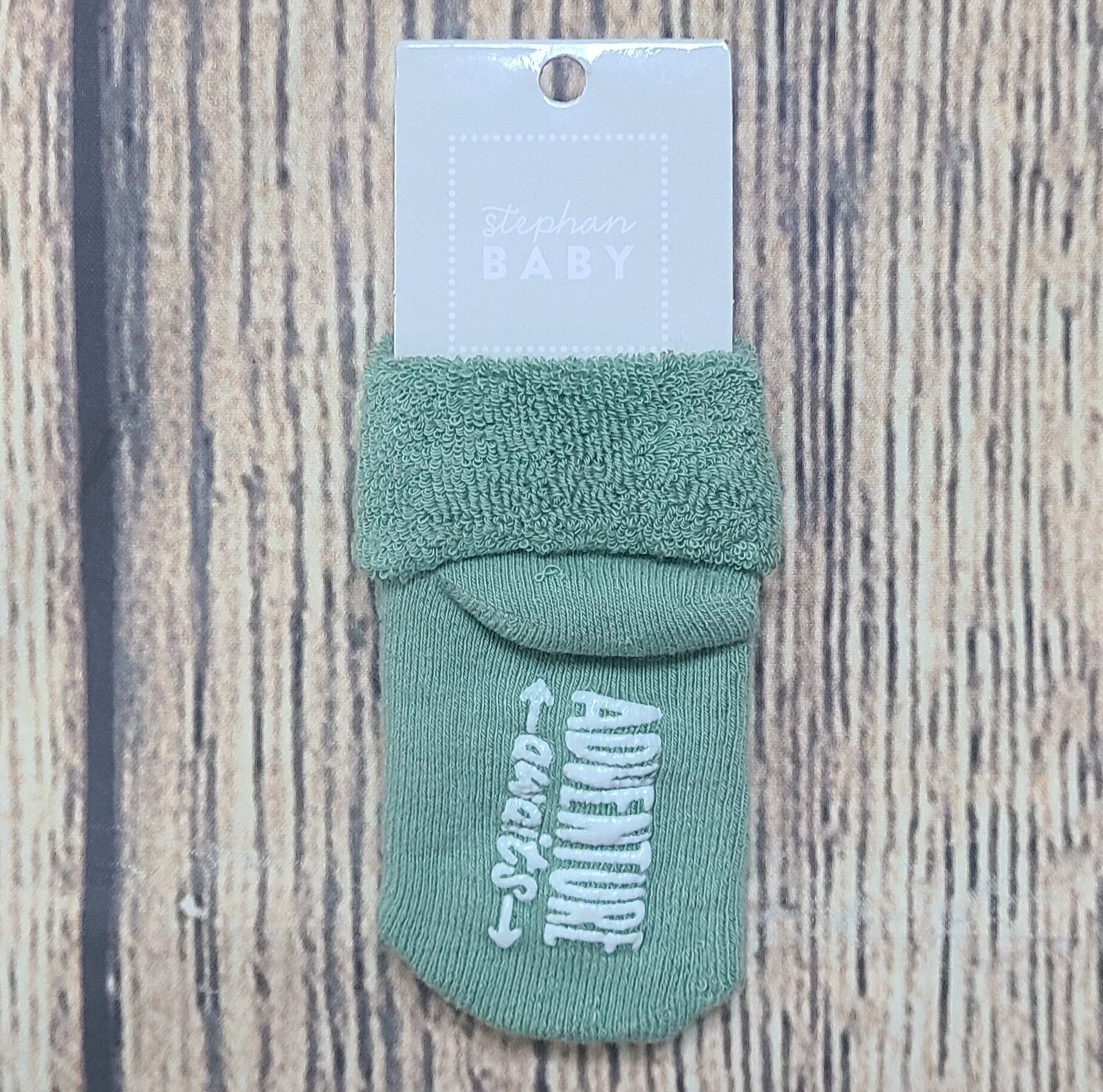 Adventure Awaits Green Baby Socks