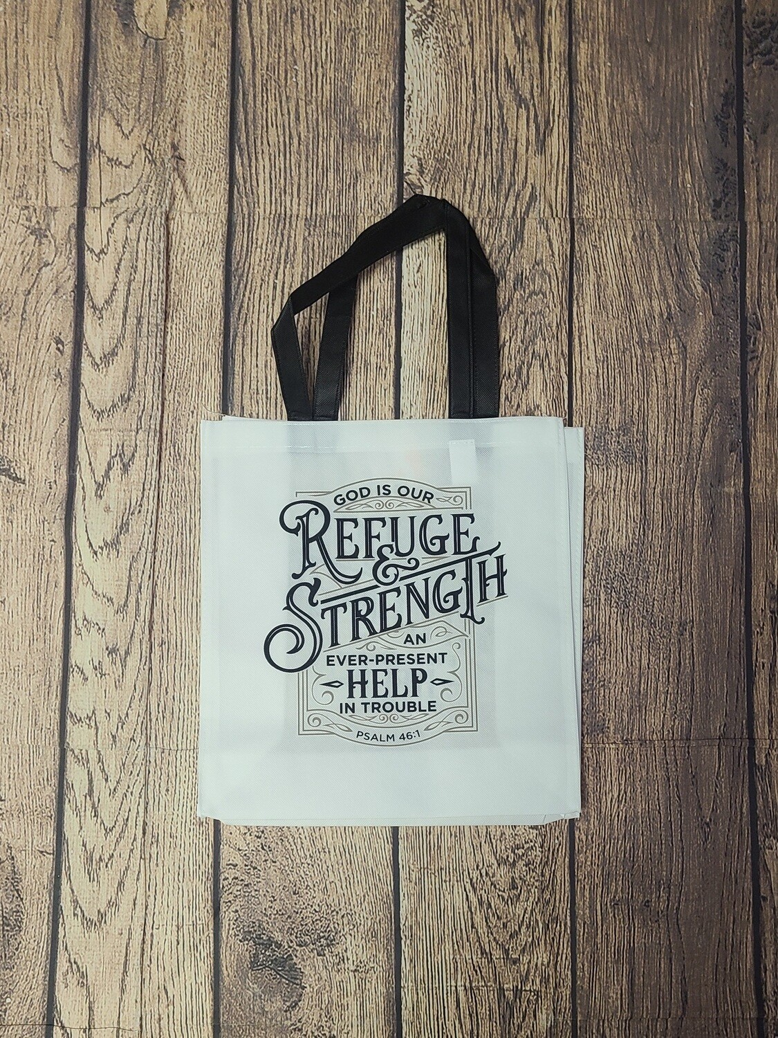 Refuge and Strength White Tote Bag