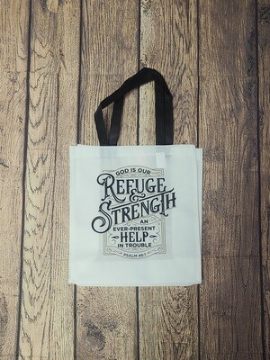 Refuge and Strength White Tote Bag