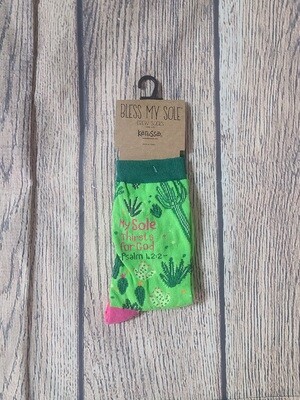 My Sole Thirsts for God Cactus Bless My Sole Kerusso Socks