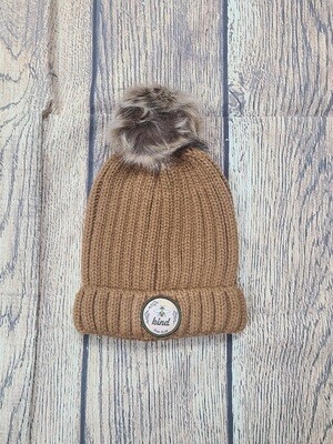 Grace and Truth Be Kind Pumpkin Colored Pom Pom Women&#39;s Beanie