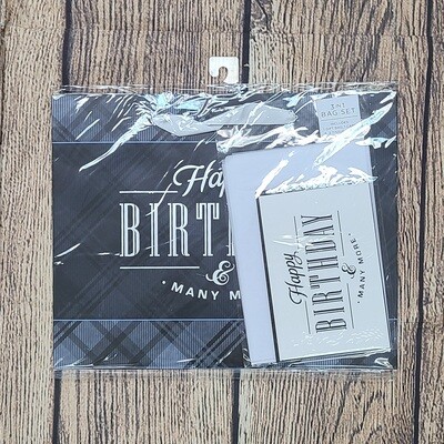 Men&#39;s Happy Birthday Large Gift Bag Set