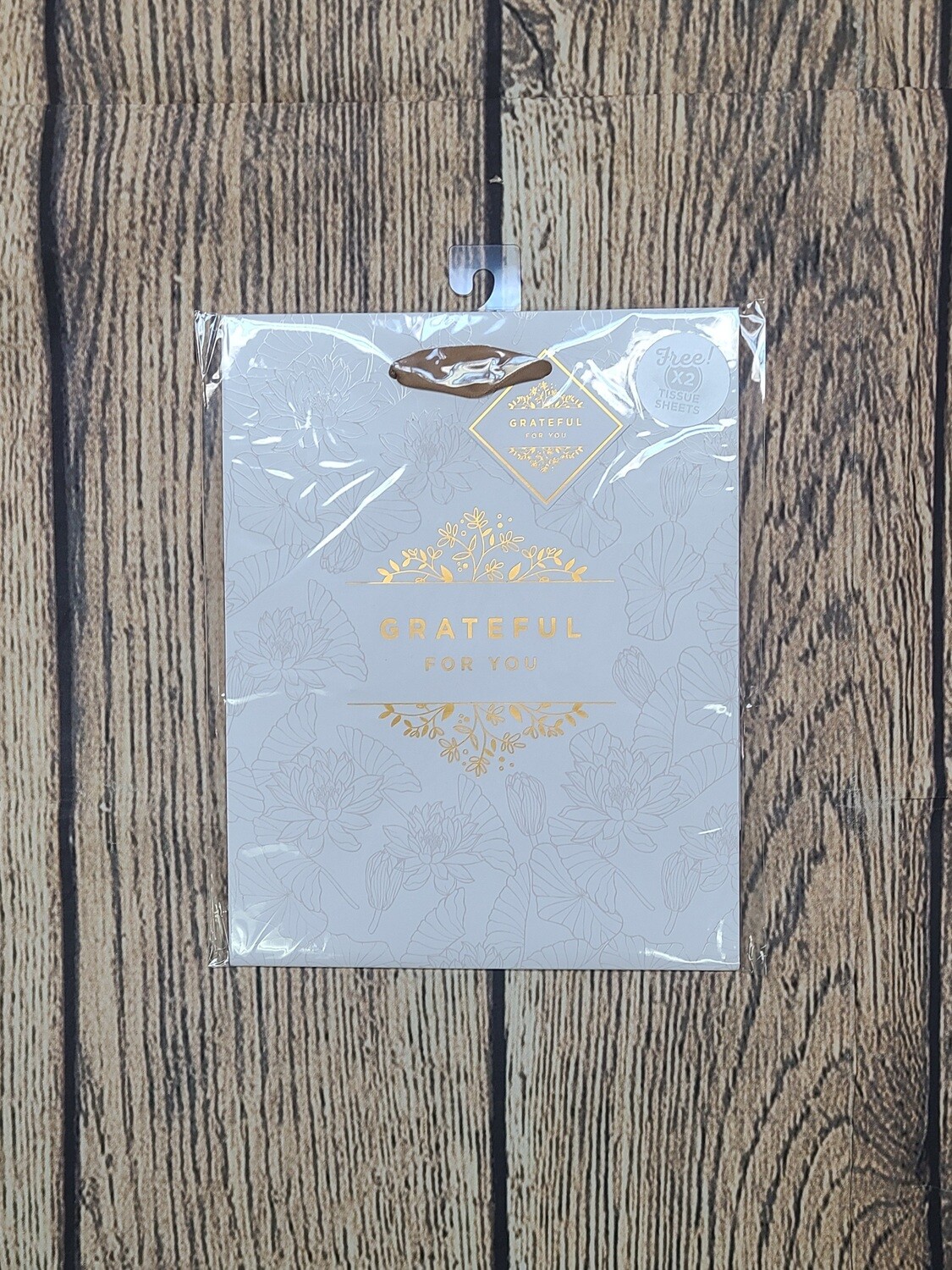 Grateful For You Medium White Gift Bag