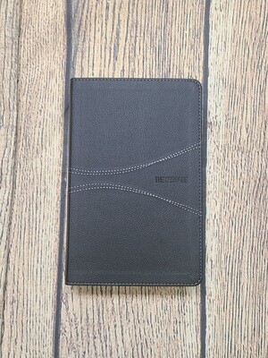The Message Personal Size Bible - Black Wave Leather-look
