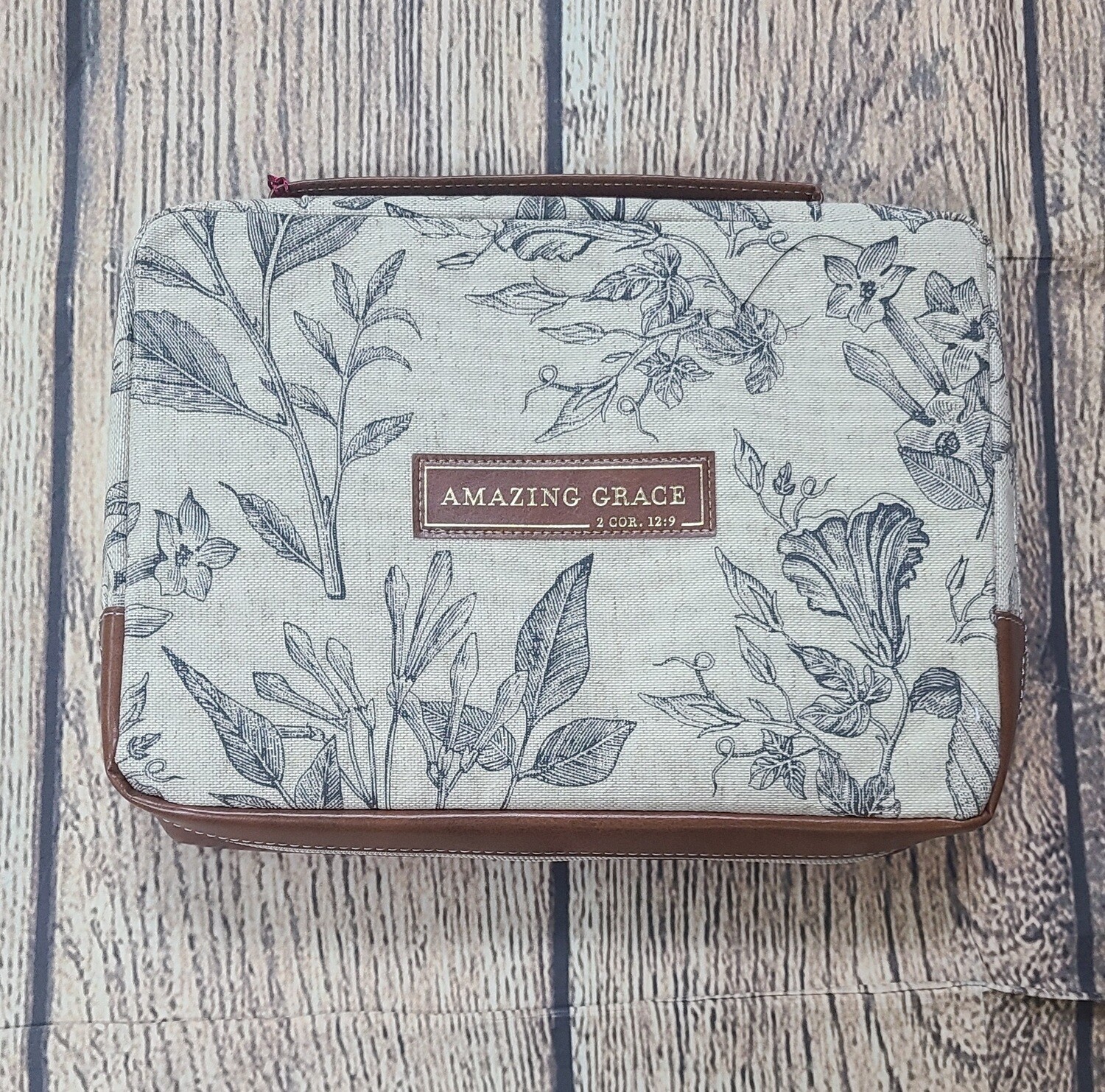 Amazing Grace Natural Canvas Large Bible Cover