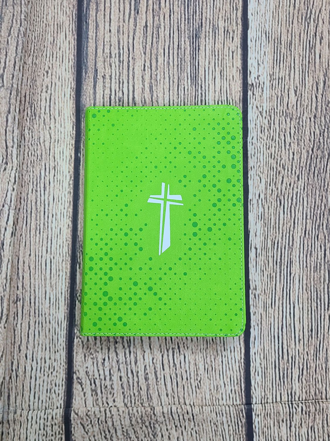 The One-Minute KJV Bible for Kids - Neon Green Imitation Leather with White Cross