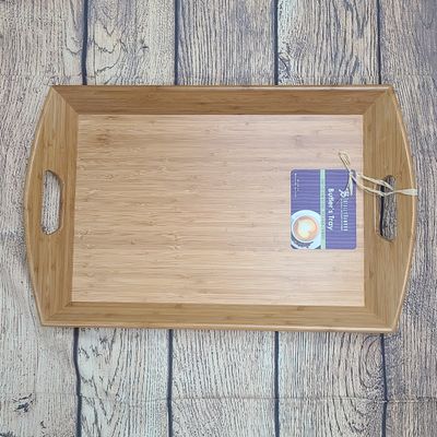 Bamboo Butler&#39;s Serving Tray with Handles