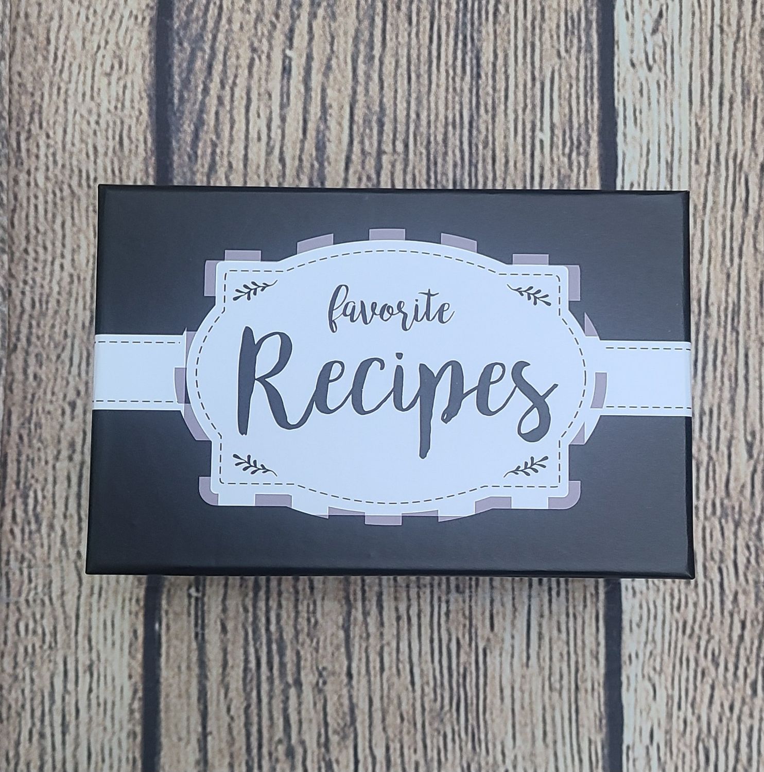 Recipe Box - Black &amp; White Checker Box W/40 Recipe Cards &amp; 12 Dividers (6&quot; X 4&quot;)