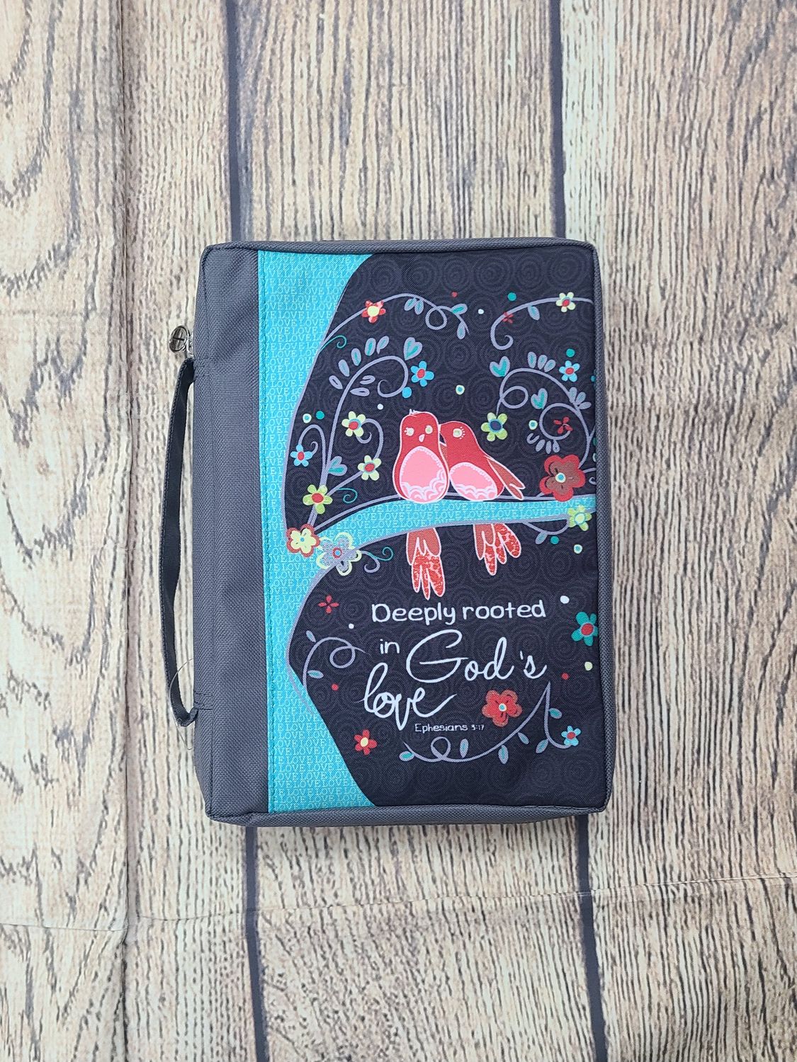 Deeply Rooted in God&#39;s Love Large Polyester Bible Cover