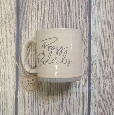 Pray Boldly Blush Colored Ceramic Coffee Mug