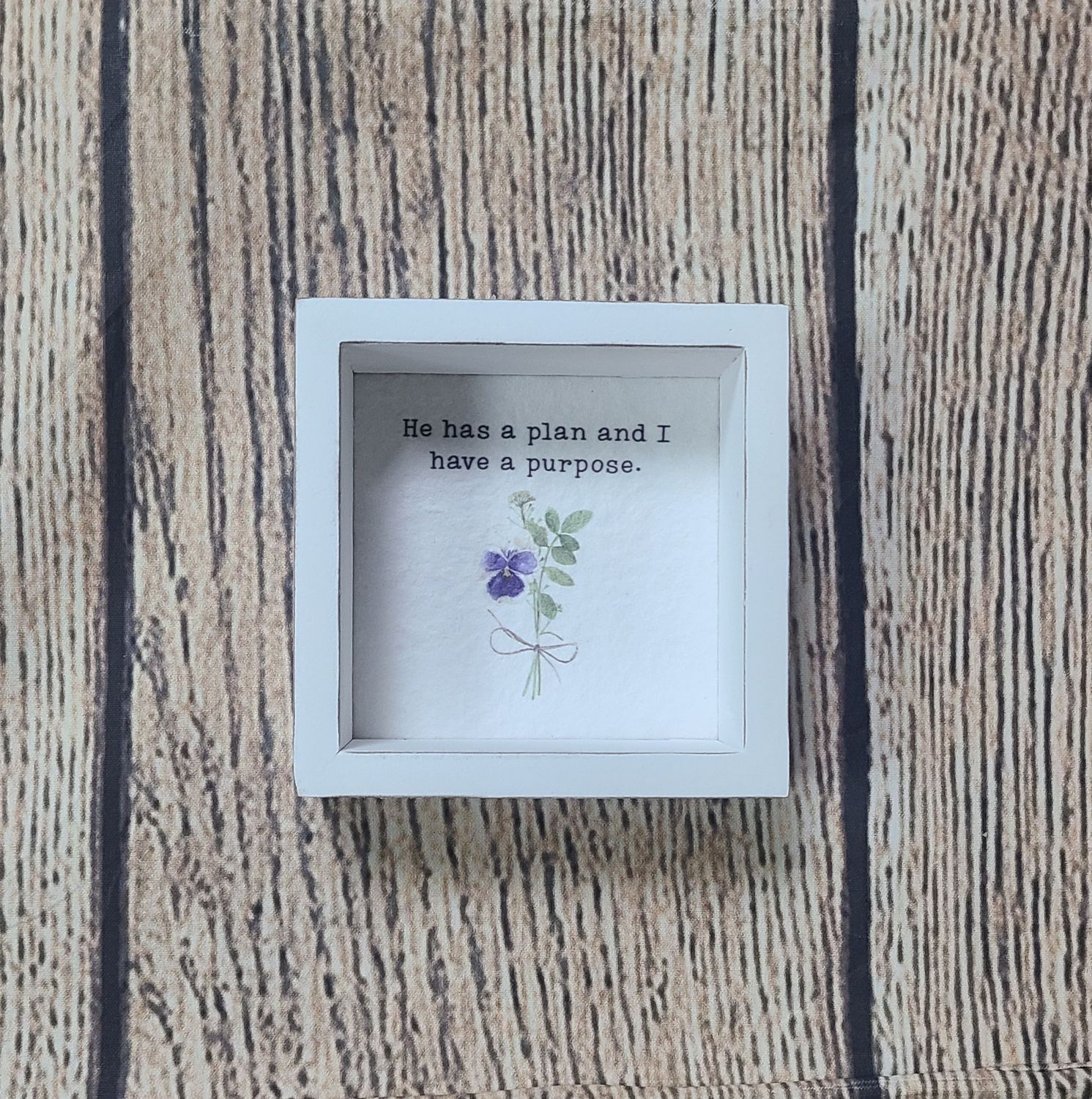 He Has a Plan Whimsical Flowers Shadow Box