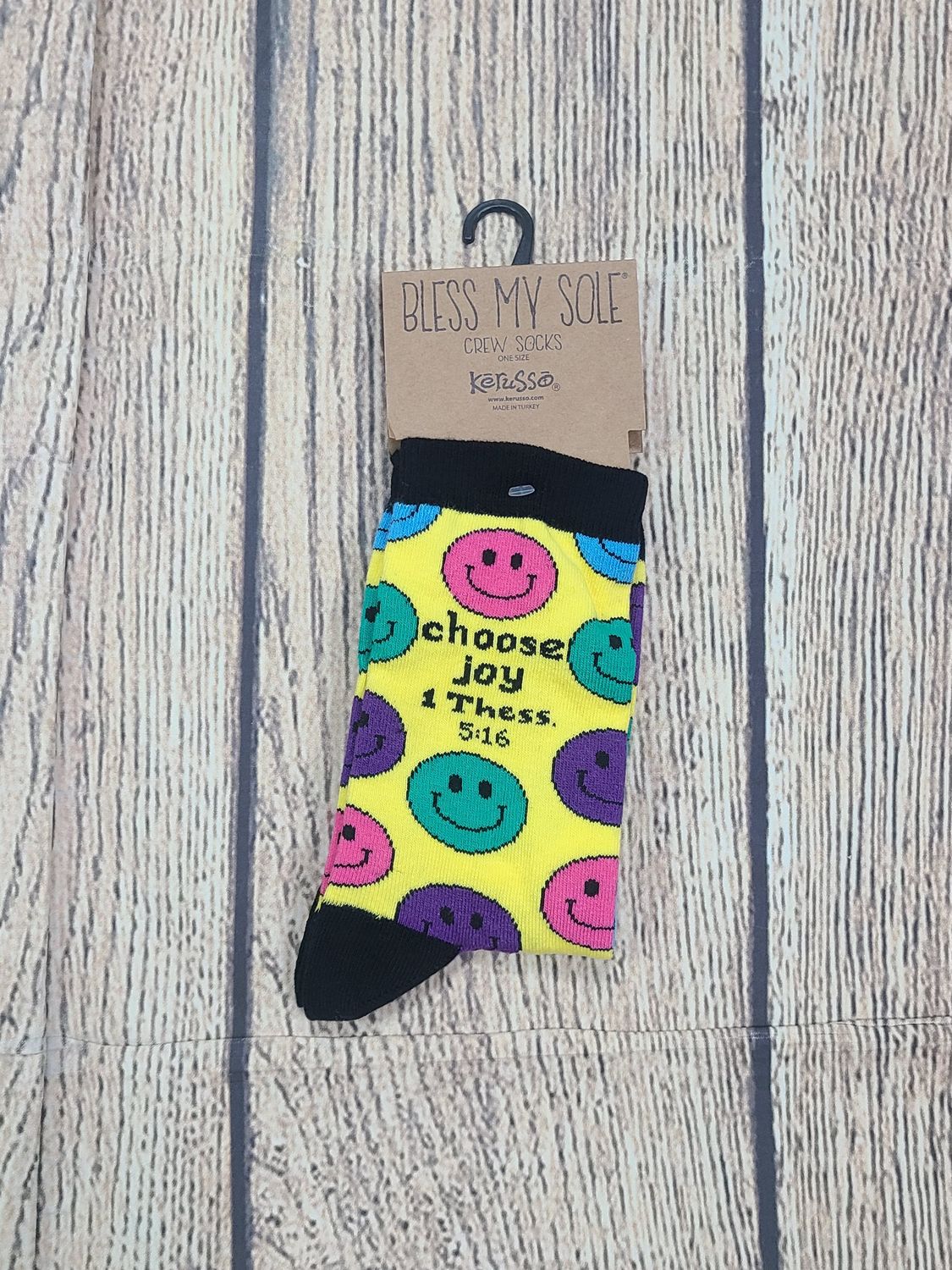 Choose Joy Bless My Sole Funny Sock