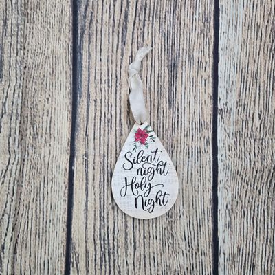 Silent Night Holy Night Wooden Ornament