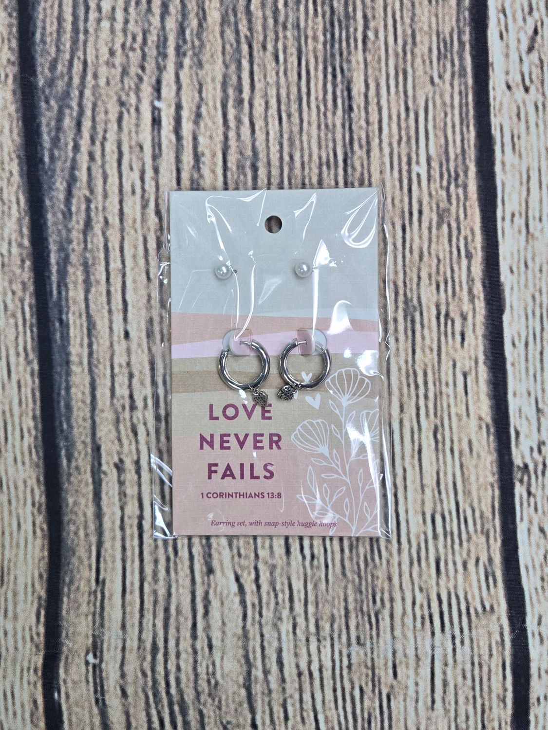 Grace and Truth Love Never Fails Silver Women&#39;s Earrings