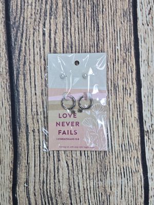 Grace and Truth Love Never Fails Silver Women&#39;s Earrings