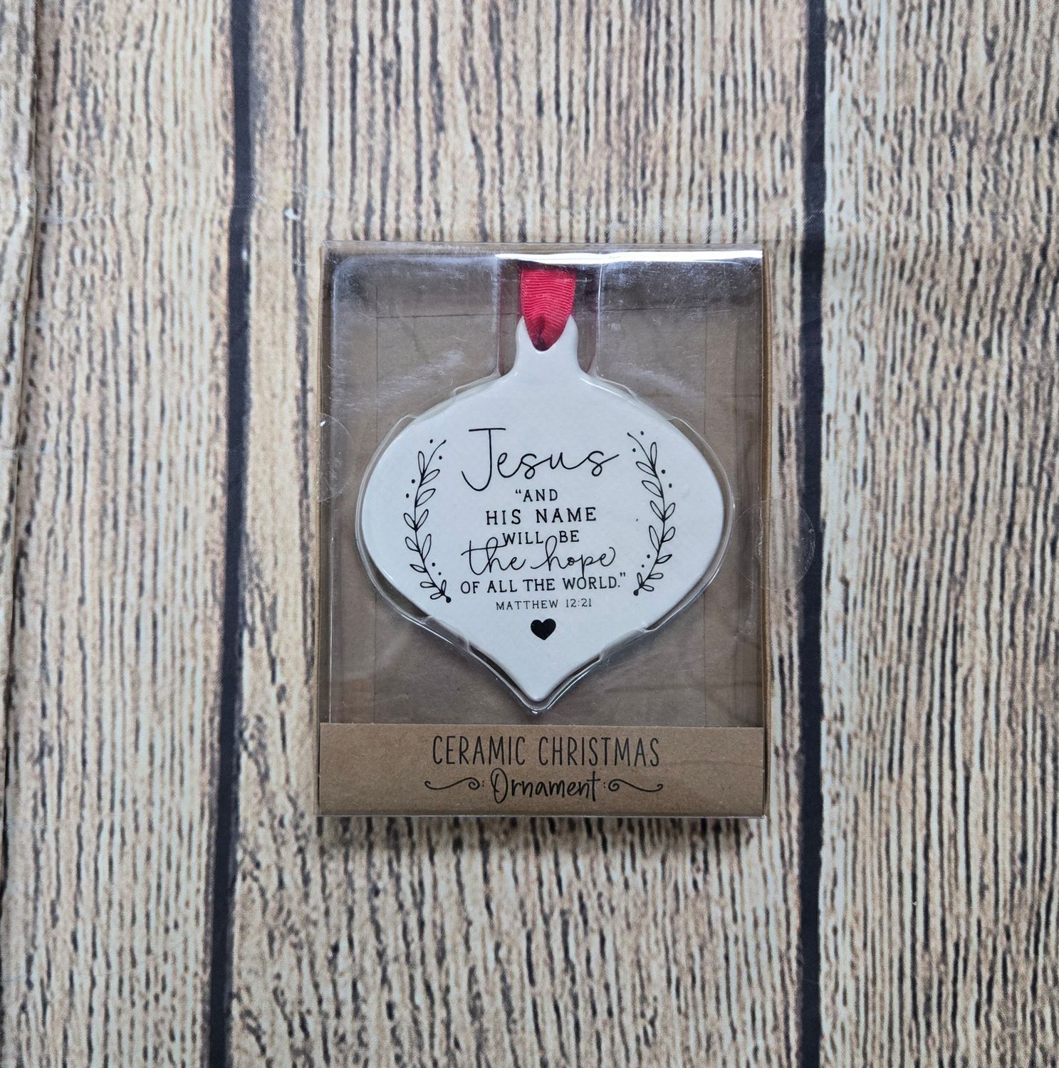 Jesus Ceramic Christmas Ornament