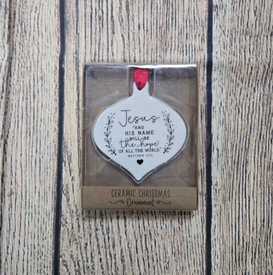 Jesus Ceramic Christmas Ornament