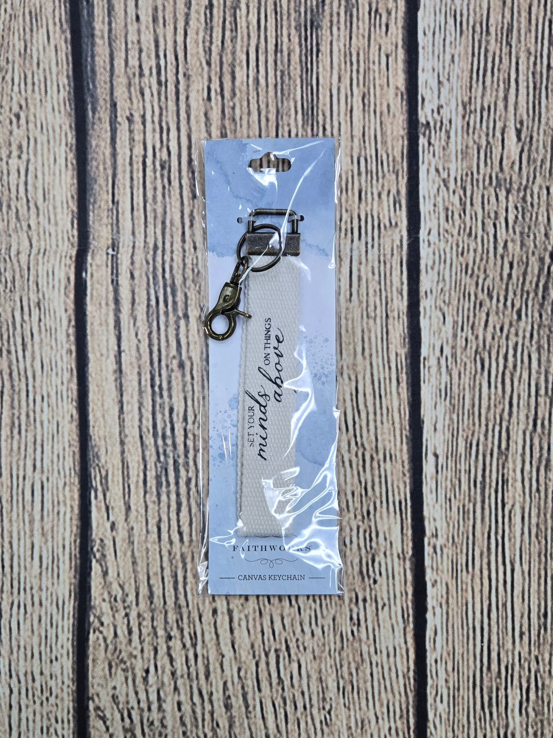 Set Your Minds On Things Above Canvas Key Chain