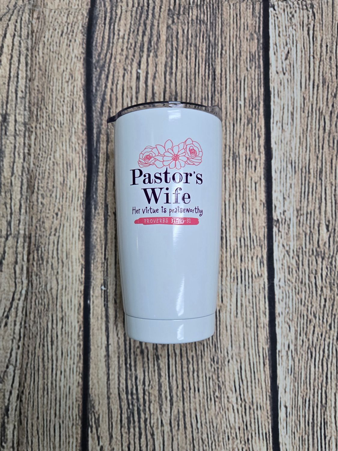 Pastor&#39;s Wife White Stainless Steel Drink