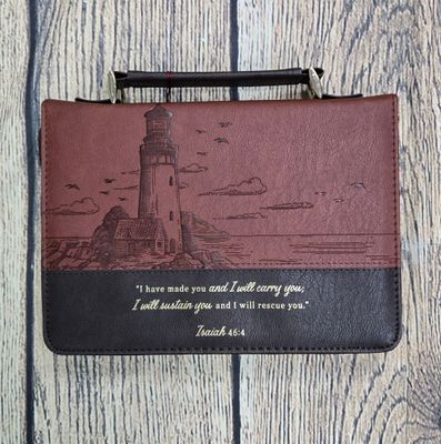 I Will Carry You Brown Two-Tone Faux Leather Medium Bible Cover
