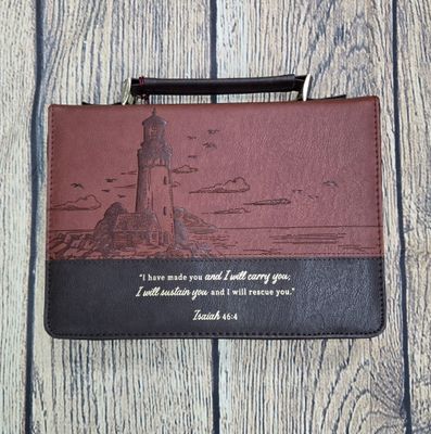 I Will Carry You Brown Two-Tone Faux Leather Large Bible Cover