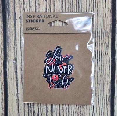 Kerusso Love Never Fails Inspirational Sticker