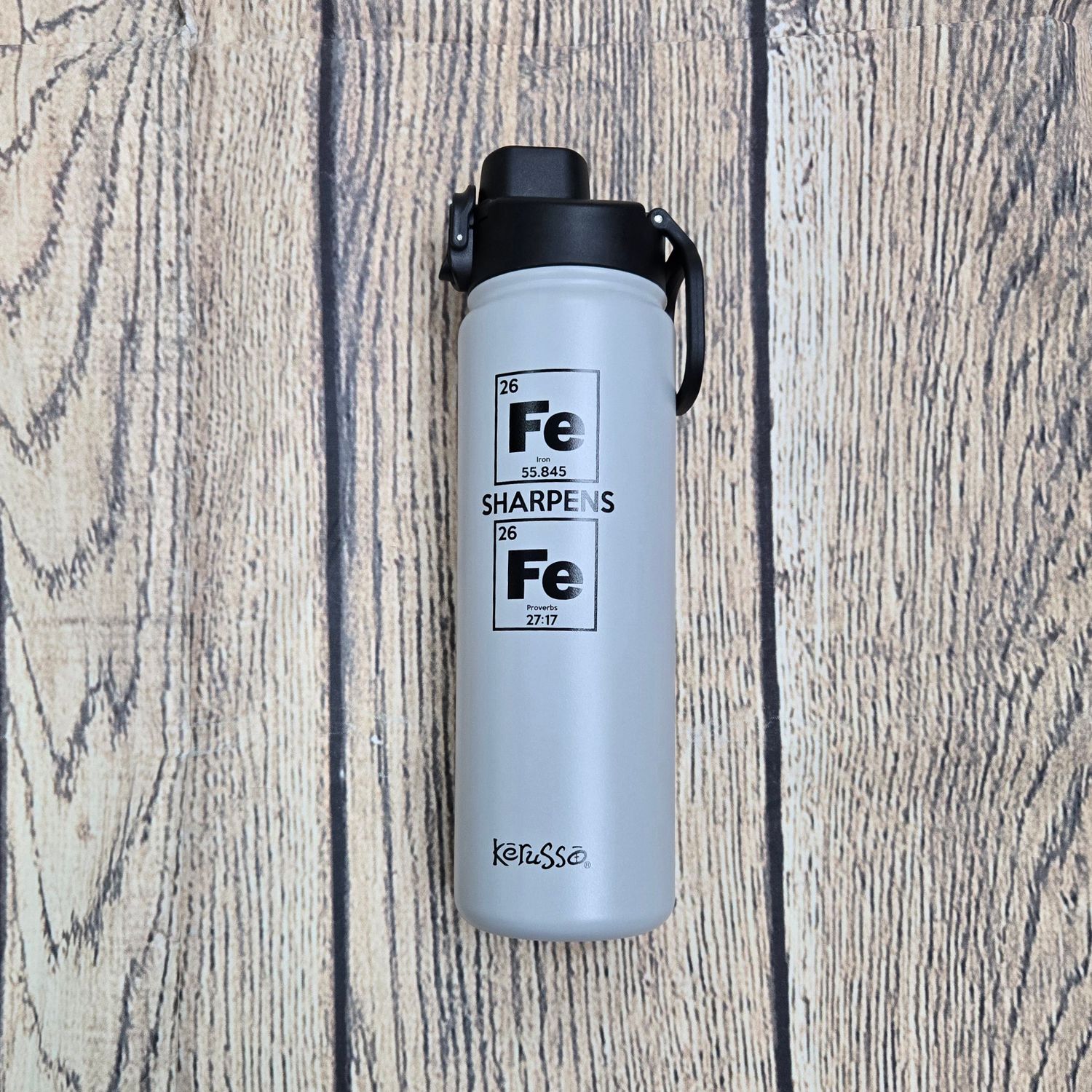 Iron Sharpens Iron Gray 24 oz Stainless Steel Bottle