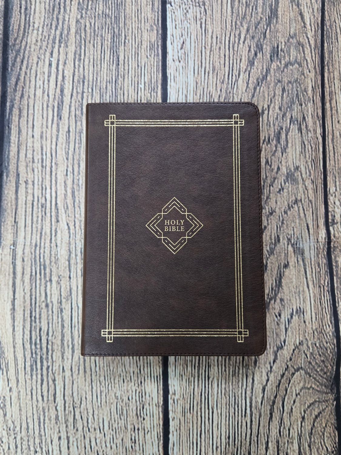 KJV Holy Bible - 5-Minute Bible Study Edition - Classic Hickory Imitation Leather