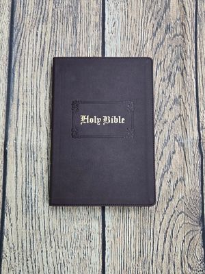 KJV Large Print Center-Column Reference Bible - Brown Leathersoft