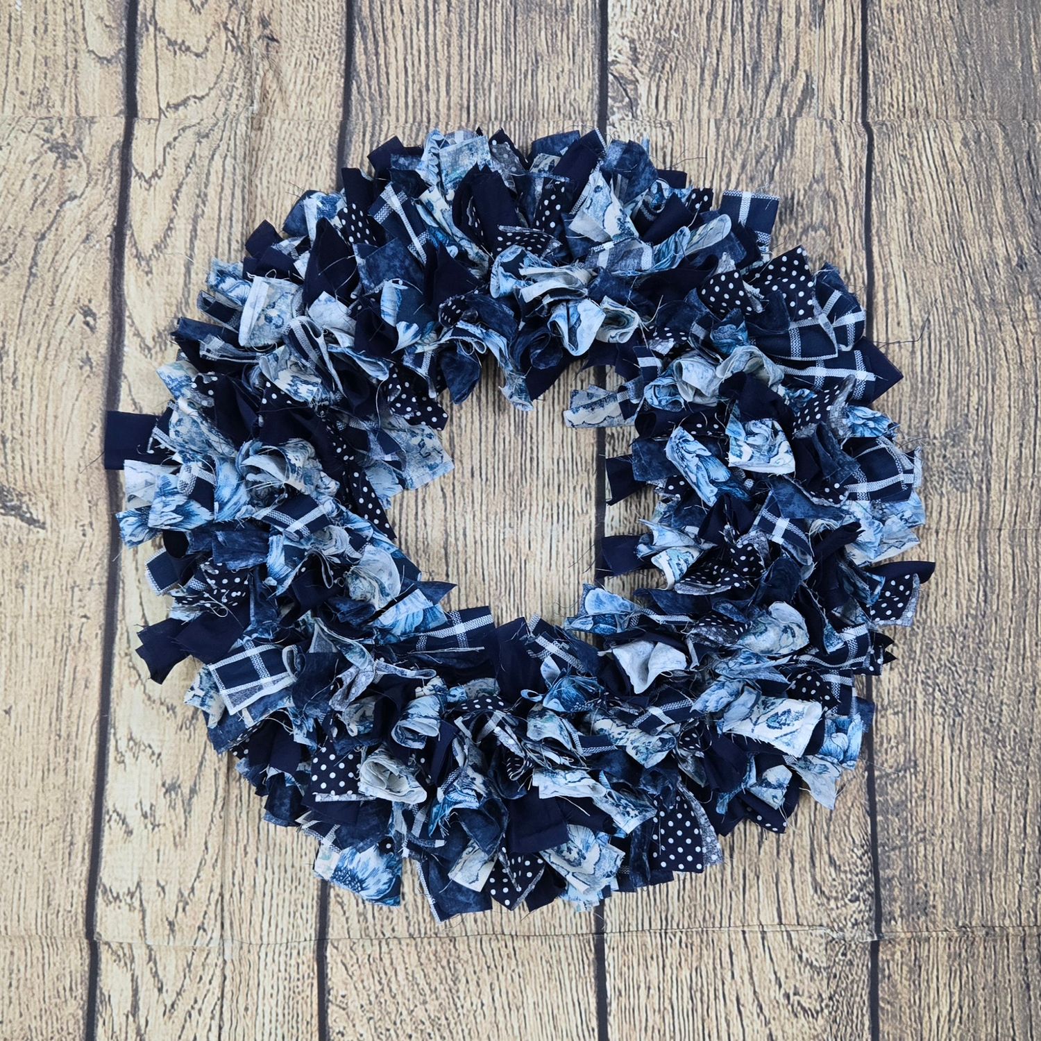Blue Rag Wreath