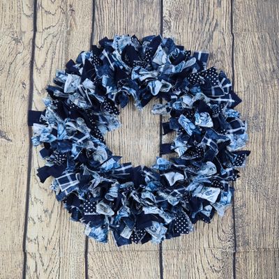 Blue Rag Wreath