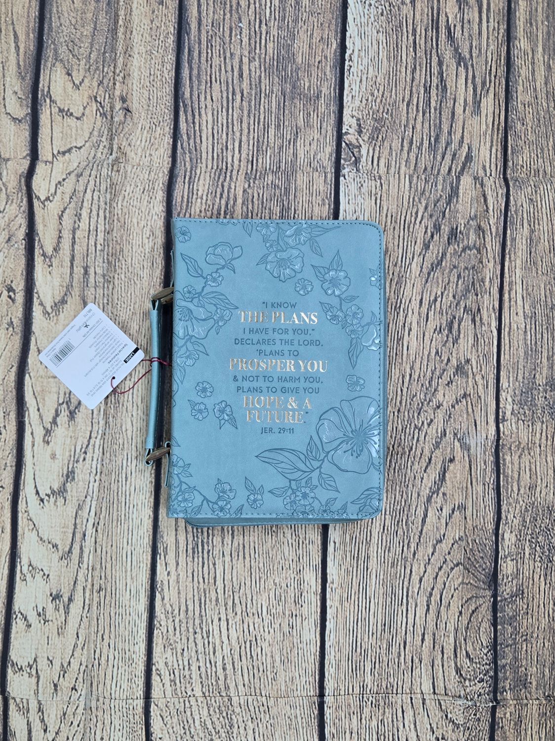 Jeremiah 29:11 Teal Faux Fashion Leather Large Bible Cover
