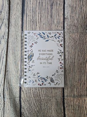 He Has Made Everything Beautiful Ivory Floral Wirebound Journal