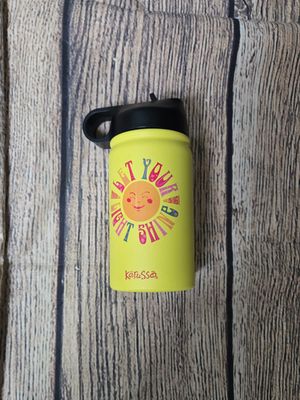 Let Your Light Shine Yellow 12 oz Stainless Steel Kids Sports Bottle