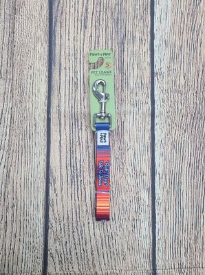 Paws and Pray Ruff Day Orange and Blue Colored Pet Leash
