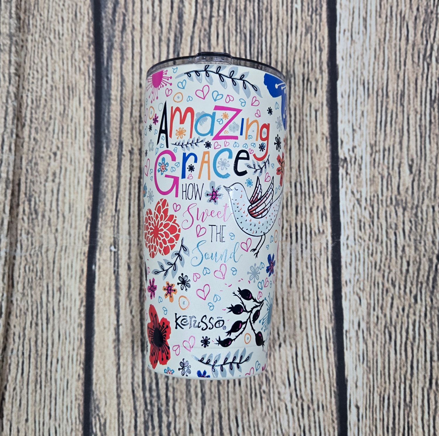 Amazing Grace Multi-Flower Tanned Steel Mug