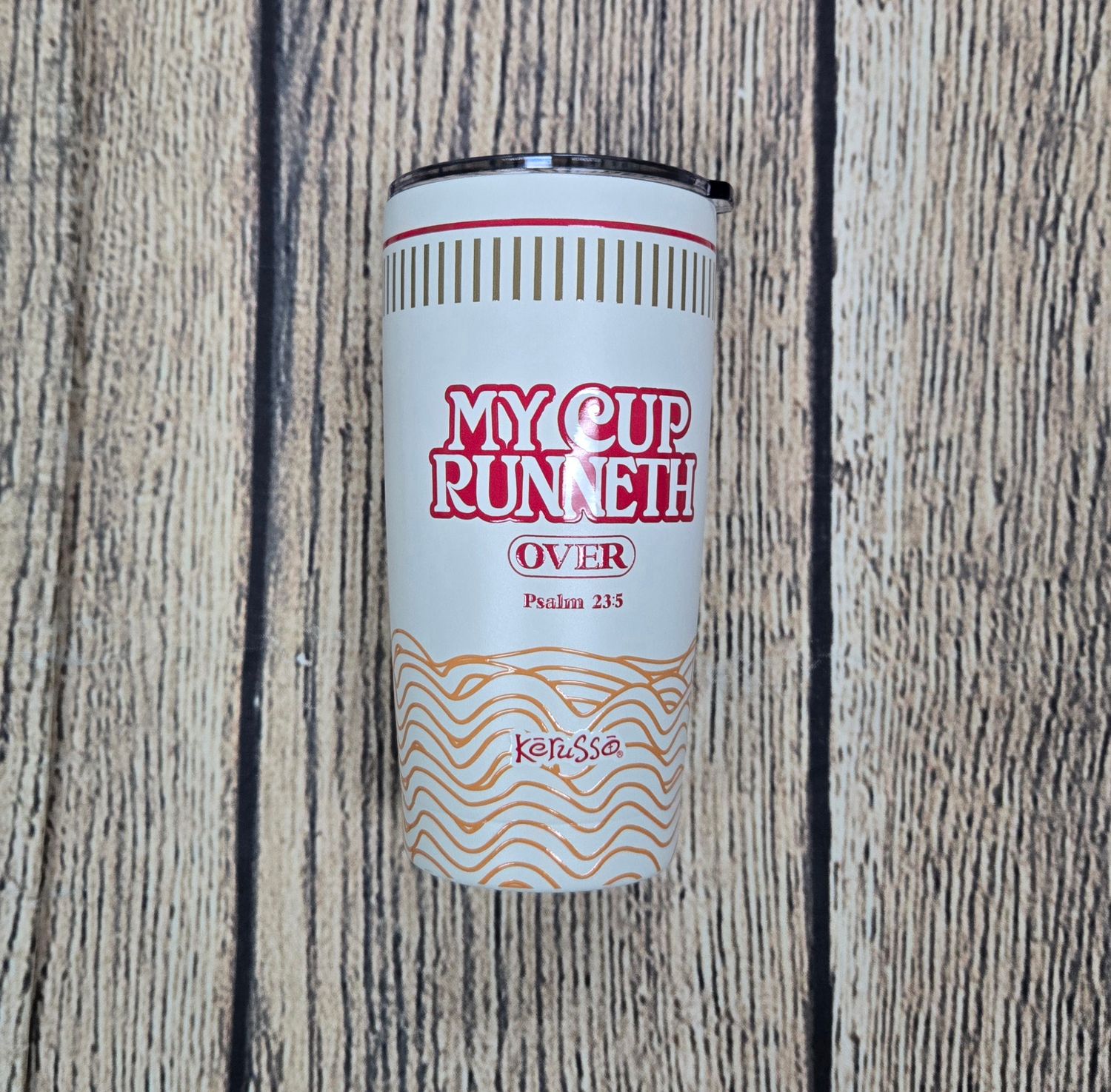 My Cup Runneth Over White 20 oz Stainless Steel Mug