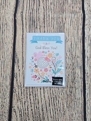 Thank You and God Bless You Card and Envelope Package