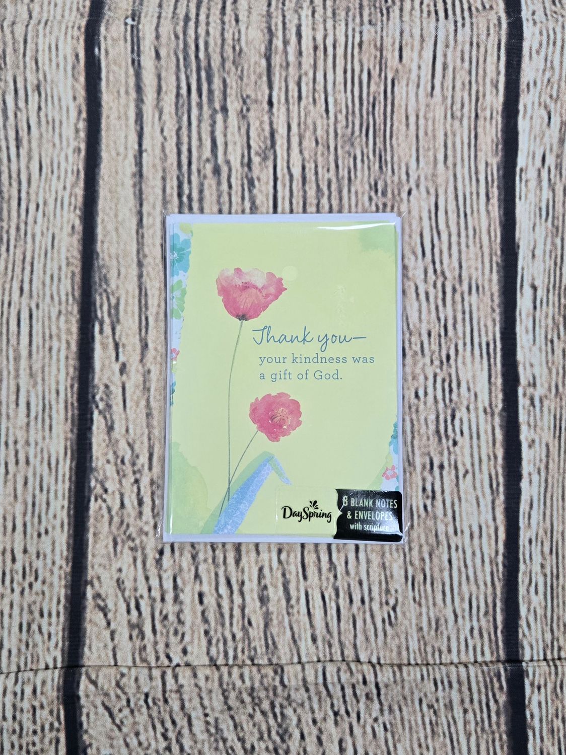 Thank You - Your Kindness was a Gift from God Card and Envelope Package
