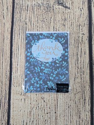 Blue Leaves Thank You Card and Envelope Package