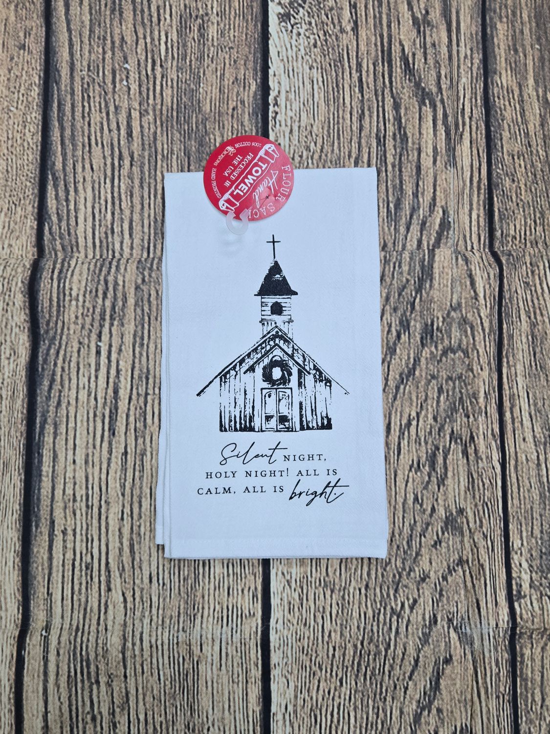 Silent Night Church Flour Sack Towel