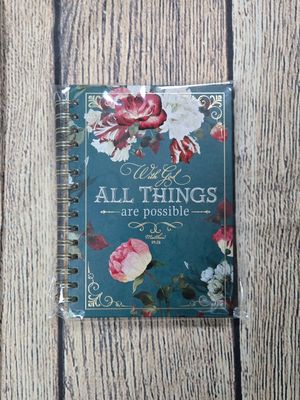 With God All Things Are Possible Teal Tourmaline Wirebound Journal