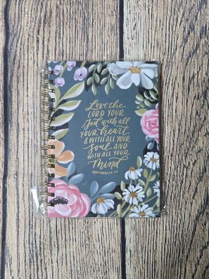 Love the Lord Your God Teal Floral Wirebound Journal