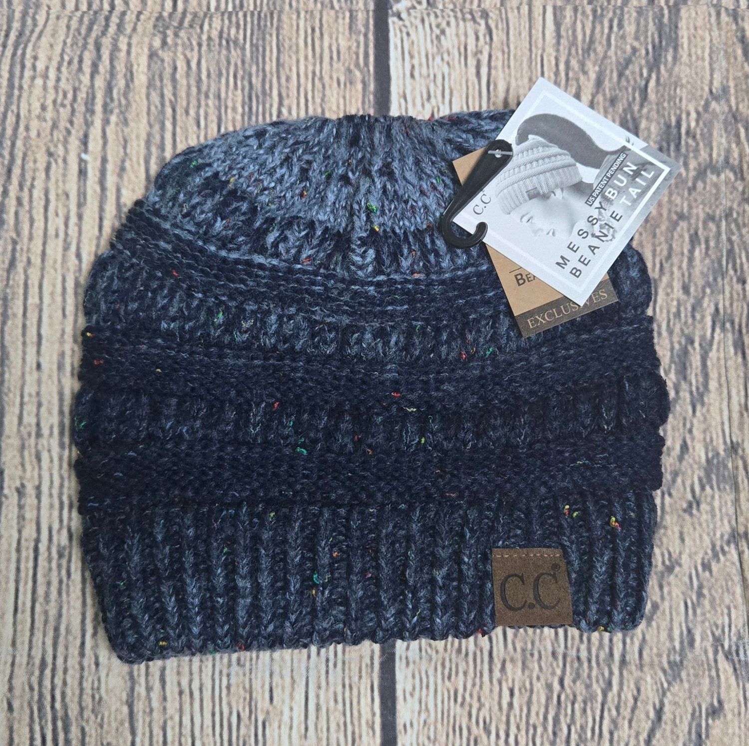 Flecked Ombre C.C. Beanie Tail - Navy Color