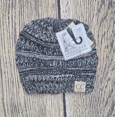 Kids Multi-Tone C.C. Beanie Tail - Grey Color