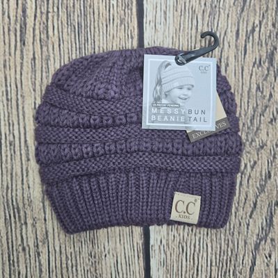 Kids Solid Classic C.C. Beanie Tail - Violet Color
