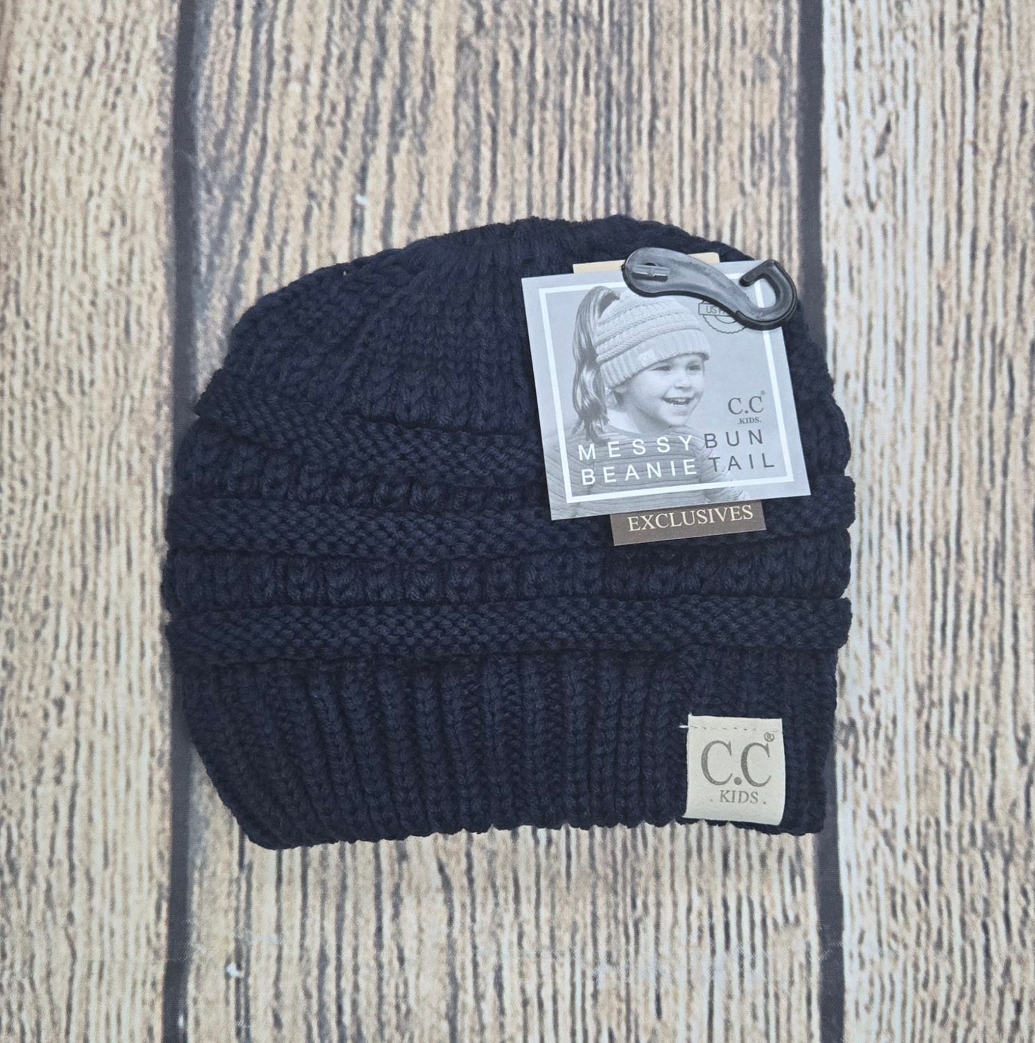 Kids Solid Classic C.C. Beanie Tail - Navy Color