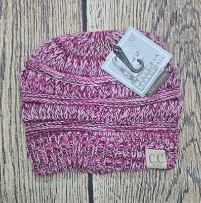 Kids Multi-Tone C.C. Beanie Tail - Pink/Dark Pink Color